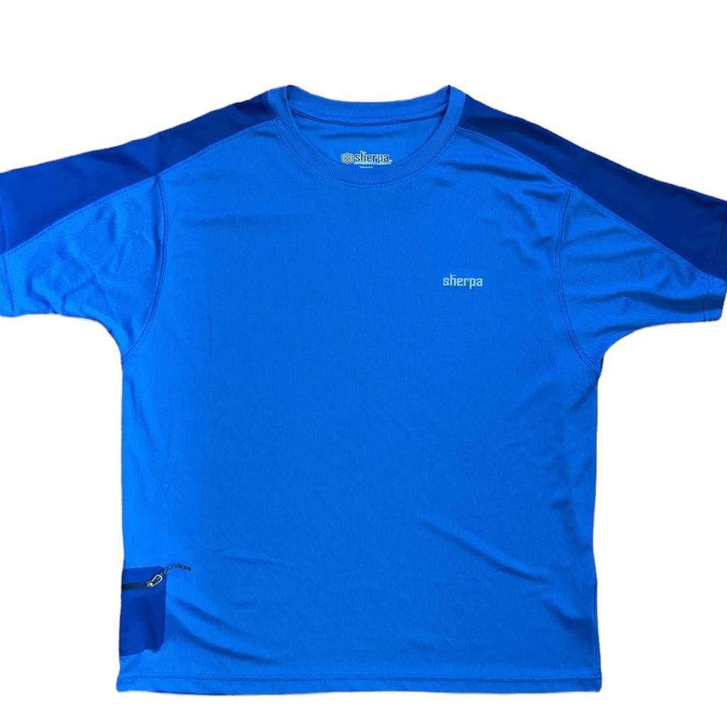 Nwot Mens Sherpa Adventure Gear 2 Tone Bahama Blue Short Sleeve Shirt Pocket Xxl
